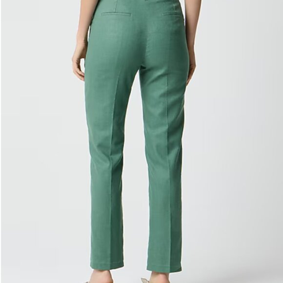 J.Crew Kallie Straight-Leg Stretch Linen Pants – Green - **Brand New** - Picture 2 of 3